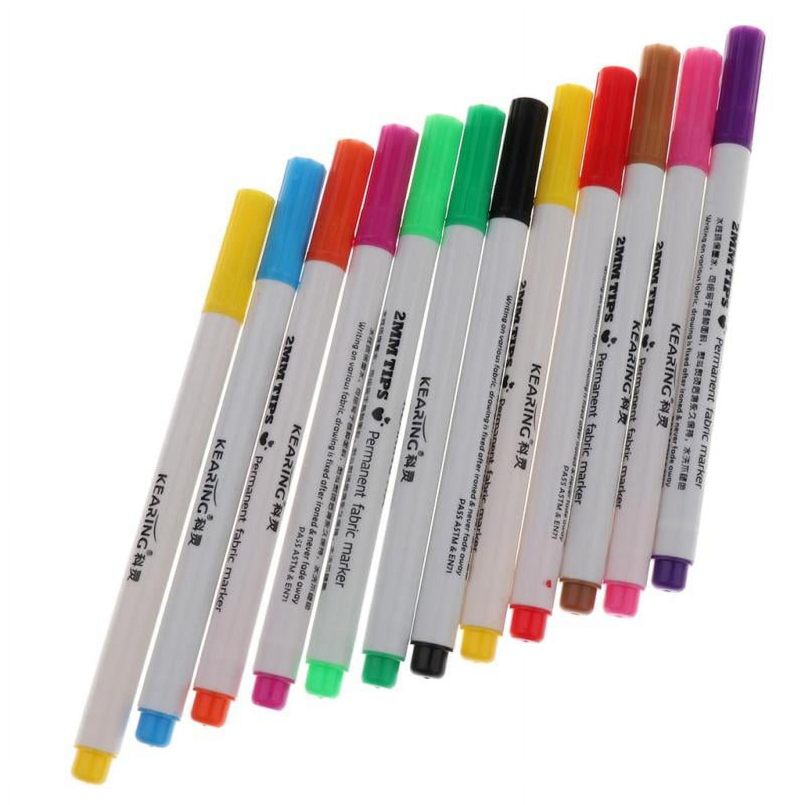 Permanent Fabric Markers, (Set of 6) by KEARING – Blanks for Crafters